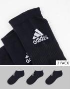 adidas Training - Pakke med sorte 3 par usynlige sokker