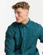 Topman - Smal skjorte i blå twill