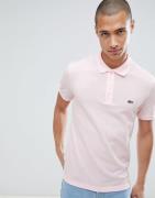 Lacoste - pink poloskjorte med logo i slim fit