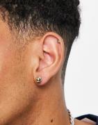 Tommy Hilfiger - Guldfarvede runde øreringe med logo