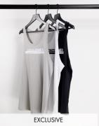 Jack & Jones - Pakke med 3 toppe i grå/hvid/sort-Multifarvet