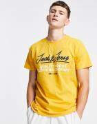 Jack & Jones - T-shirt med logo og rund hals i gul