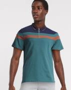 ASOS DESIGN - marineblå pique-poloskjorte med kontrastpaneler