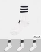 adidas Training - Pakke med 3 hvide ankelsokker med 3-striber