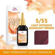 Wella Professionals Care Color Fresh Semi-Permanent Colour 75ml (Various Shades) - 5/55 Light Intense Mahogany Brown