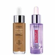 L'Oreal Paris Hyaluronic Acid Revitalift Filler Serum and True Match Tinted Serum Duo (Various Shades) - 6-7 Tan