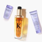 Kérastase Elixir Ultime L'Huile Originale Hair Oil 75ml with Mini Deluxe Blond Absolu Shampoo 30ml and Conditioner 30ml Duo