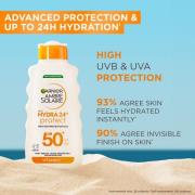 Garnier Ambre Solaire SPF 50+ Hydra 24 Hour Hydrating Sun Cream Lotion With Vitamin C,175ml