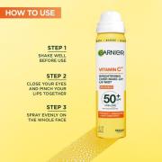 Garnier Vitamin C Brightening Over Make-Up UV Mist Invisible with SPF50+ and Vitamin C 75ml