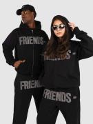 VLONE Friends Rhinestone Hættetrøje med lynlås sort