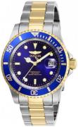 Invicta Herreur 26972 Pro Diver Blå/Gul guldtonet stål Ø40 mm