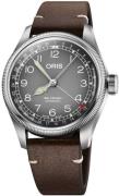 Oris 01 754 7779 4063-Set Big Crown Grå/Læder Ø38 mm