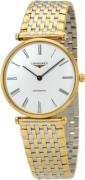 Longines Herreur L4.908.2.11.7 Grande Classique Hvid/Gul guldtonet