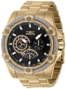 Invicta Herreur 46868 Bolt Sort/Gul guldtonet stål Ø52 mm