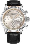 Stührling Original Herreur 895.02 Chronopulse Beige/Læder Ø42 mm