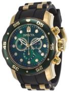 Invicta Herreur 17886 Pro Diver Grøn/Gul guldtonet stål Ø48 mm