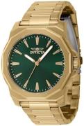 Invicta Herreur 46841 Speedway Grøn/Gul guldtonet stål Ø42 mm