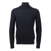 Navy Blue Merino Turtle Neck Sweater