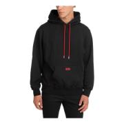 Ensfarvet Logo Hoodie med Lomme