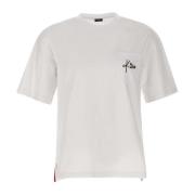 Herre Hvid Bomuld T-shirt med Logo