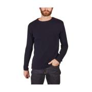 Marine Sweater - Rund hals - Knaplukning