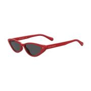Røde solbriller med grå linser