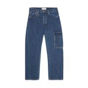 Denim Blue Washed Jeans med Twisted Syning