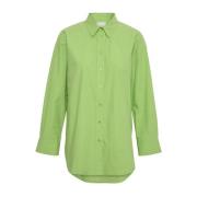 Grøn Klassisk Skjorte med Afslappet Silhuet