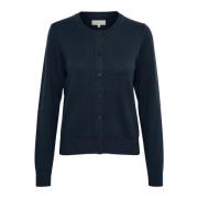 Stribet Cardigan med Knapper - Tanishapw Ca Strik 30307265 Dark Navy