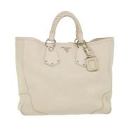 Beige Læder Prada Skuldertaske