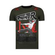 Fighter Legend Rhinestone - Herre T-Shirt - 13-6211K