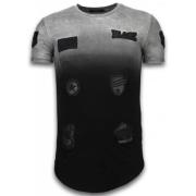 Langærmet skjorte med læderlapper - Herre T-shirt - 108Z