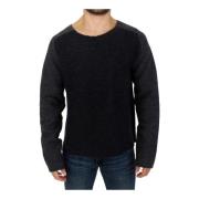 Gray wool crewneck sweater