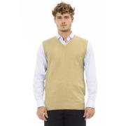 Beige Viscose V-hals Vest