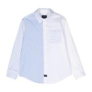 Klassisk Hvid Stribet Skjorte med Logo Patch