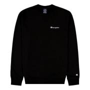 Sort Crewneck Sweatshirt med Lille Tekstlogo