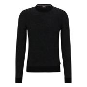 Regular Fit Sweater med Monogram Jacquard