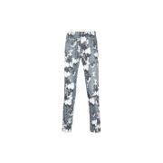 Printede Tie Dye Straight Leg Jeans