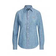 Georgia Chambray Skjorte med Broderet Logo