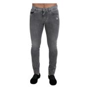 Grå Vasket Skinny Denim Jeans