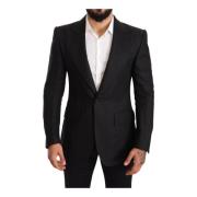 Sort Linen Slim Fit Coat Jacket Blazer