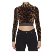 Multifarvet Leopard-Print Crop Top