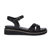 Stilfulde sorte flade sandaler til kvinder