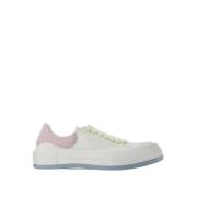 Hvide/Rosa Læder Oversized Sneakers