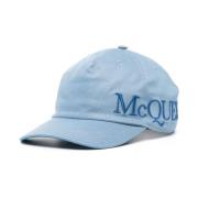 Blå Broderet Baseball Cap med Logo