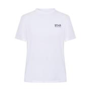 Hvid Logo Grafisk Print T-Shirt