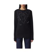 Rhinestone Heart Crew Neck T-Shirt