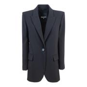 Essential Sort Blazer med Strukturerede Skuldre