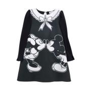 Langærmet rund hals kjole med Mickey Mouse print