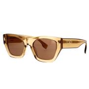 Firkantede solbriller med brune linser og guldfarvet Fendi-logo
